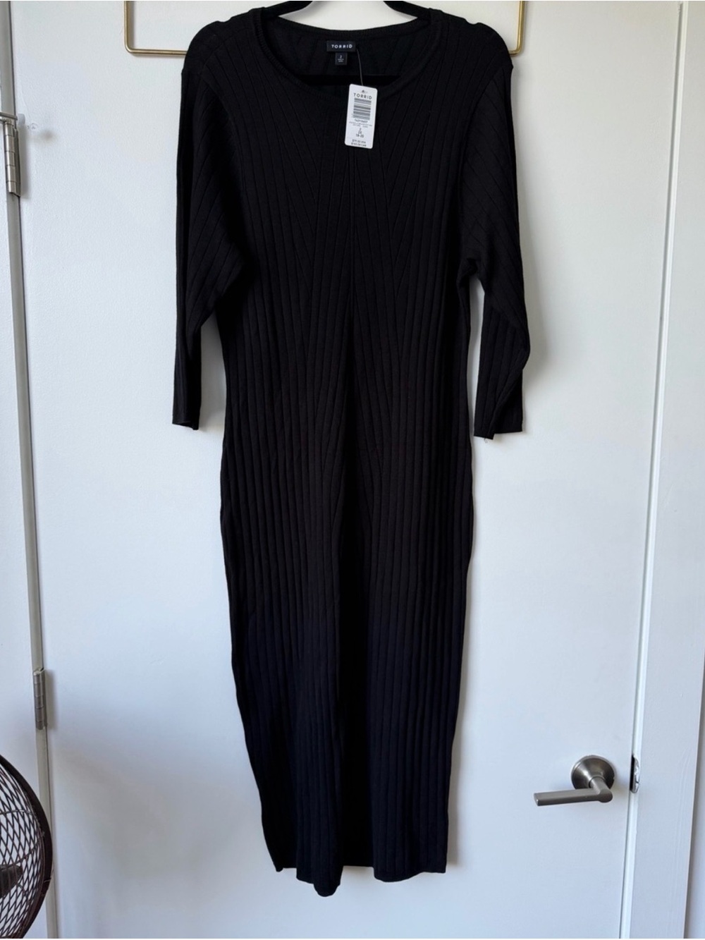 torrid Black Ribbed Midi Dress